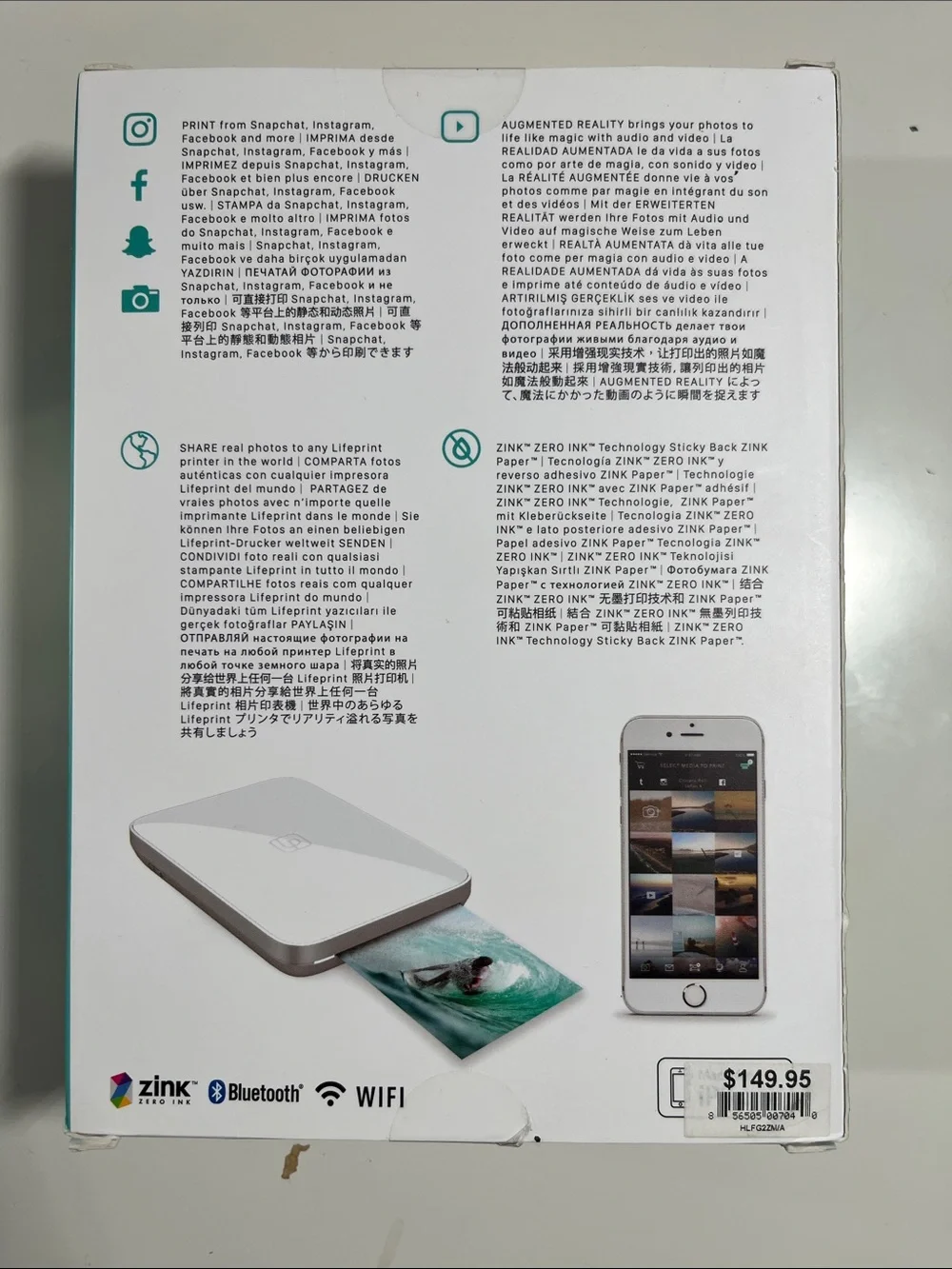 Lifeprint Photo & Video Printer for iPhone - White